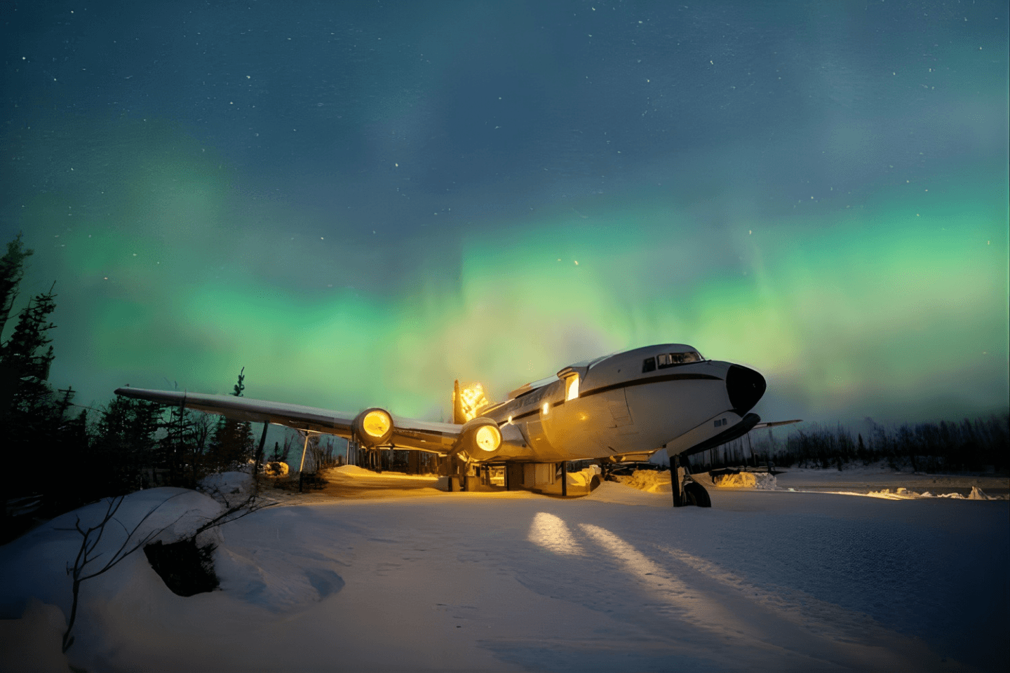 (57AK) Fly8ma Pilot Lodge Airport – DC-6 Airplane House - 1956 Cargo Plane
